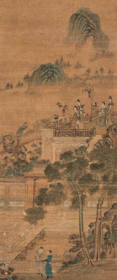 佚名 萧史引凤 立轴